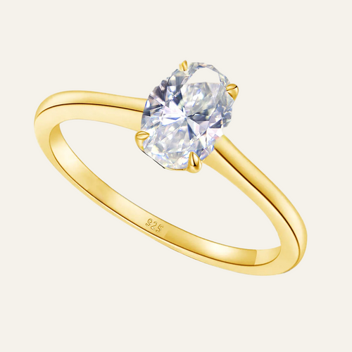 14K Gold Moissanite Ring