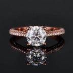 925 Sterling Silver 18k plated Gold Moissanite Ring