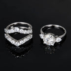 925 Sterling Silver Moissanite Ring Set