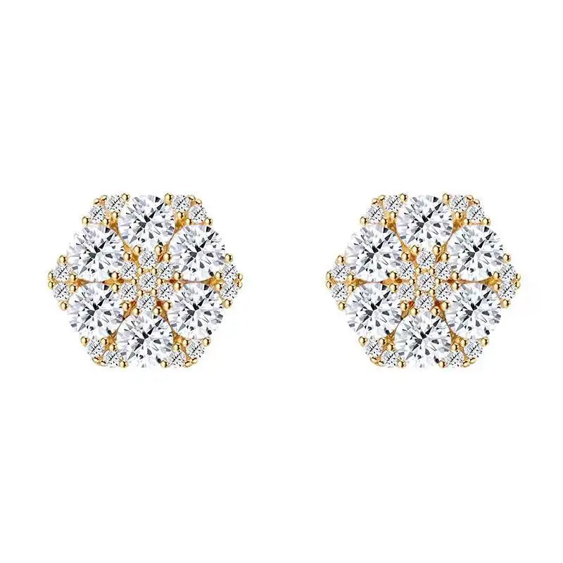 925 Sterling  Silver Stud Moissanite Earrings