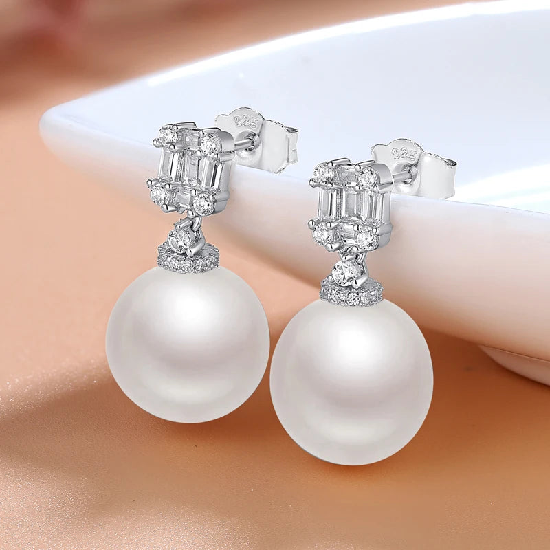 925 Sterling Silver Shell Pearl Earrings