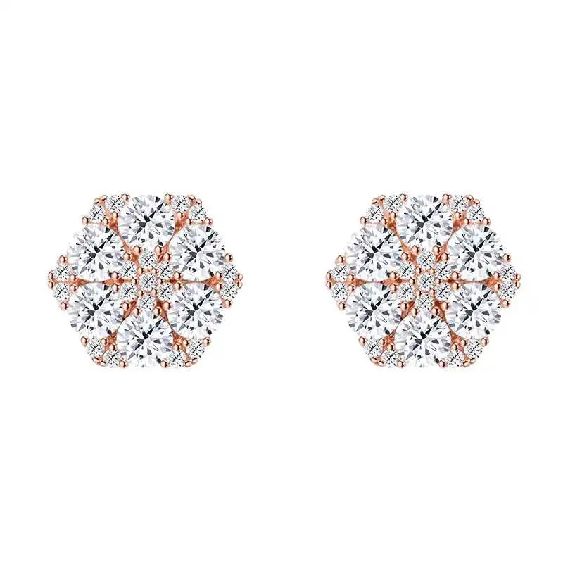 925 Sterling  Silver Stud Moissanite Earrings