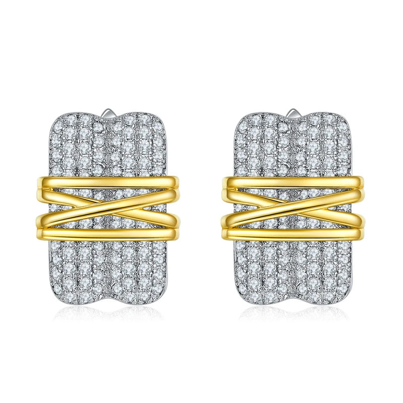 925 Sterling Silver Fashion Retro Zirconia Earrings