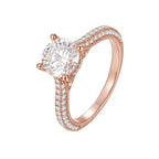 925 Sterling Silver 18k plated Gold Moissanite Ring