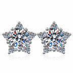 925 Sterling Silver Round Moissanite Stud Earrings