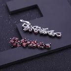Red Garnet Leaves Drop Earrings