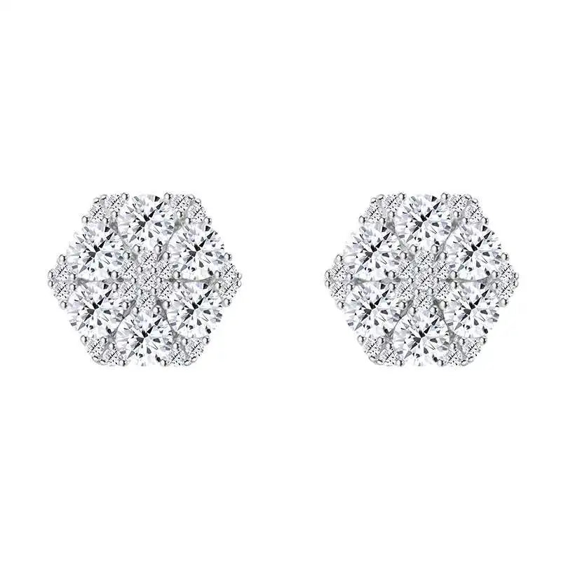 925 Sterling  Silver Stud Moissanite Earrings