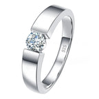 925 Sterling Silver Round Cut Moissanite Ring