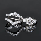 925 Sterling Silver Moissanite Ring Set