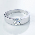 925 Sterling Silver Round Cut Moissanite Ring