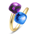 925 Sterling Silver Sapphire Adjustable Ring