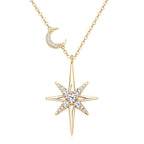 925 Sterling Silver 18K Gold Plated Moissanite Necklace