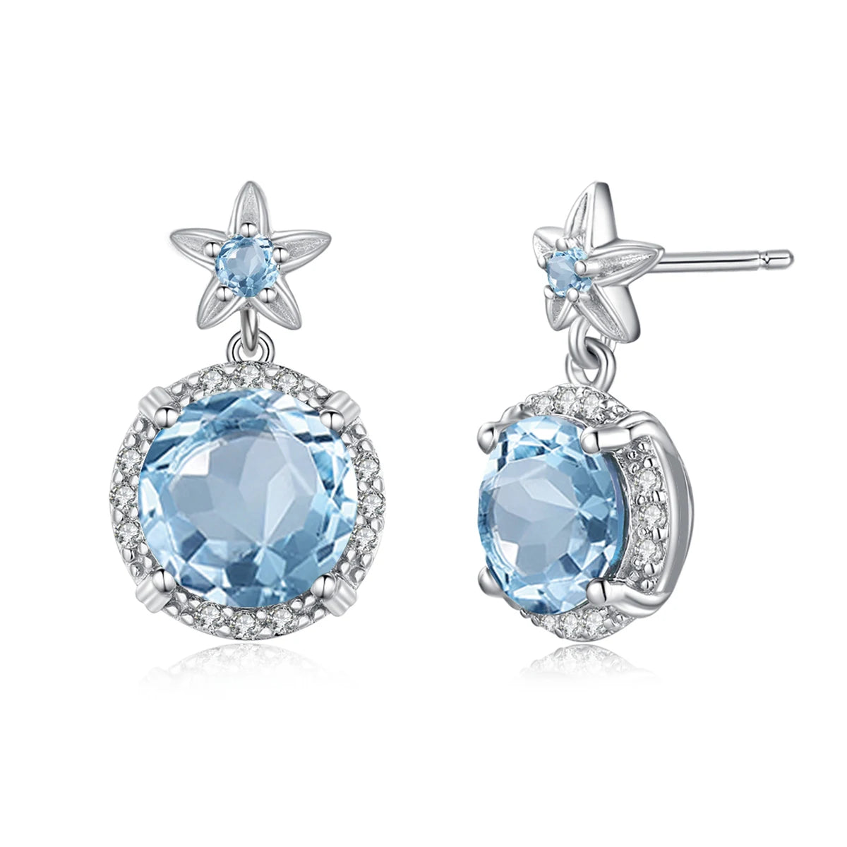 925 Sterling Silver Gemstone Garnet Crystal Earrings