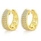 925 Sterling Silver Moissanite Diamonds Gems Women Hoop Earrings