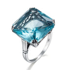 925 Sterling Silver Aquamarine Gemstone Ring