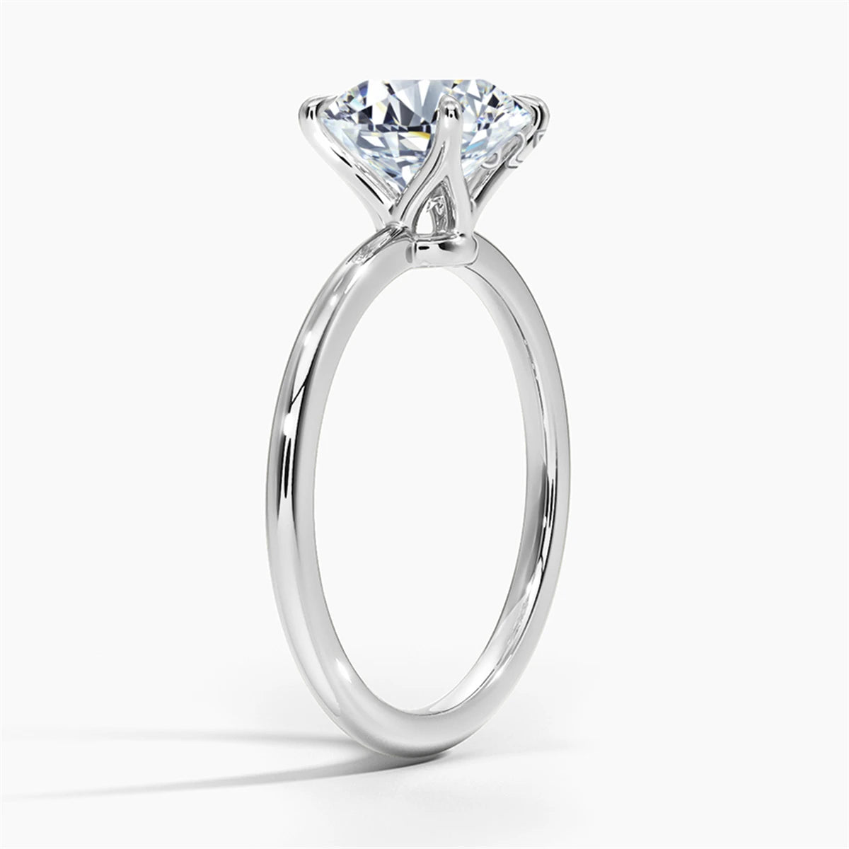 925 Sterling Silver Moissanite Engagement Ring