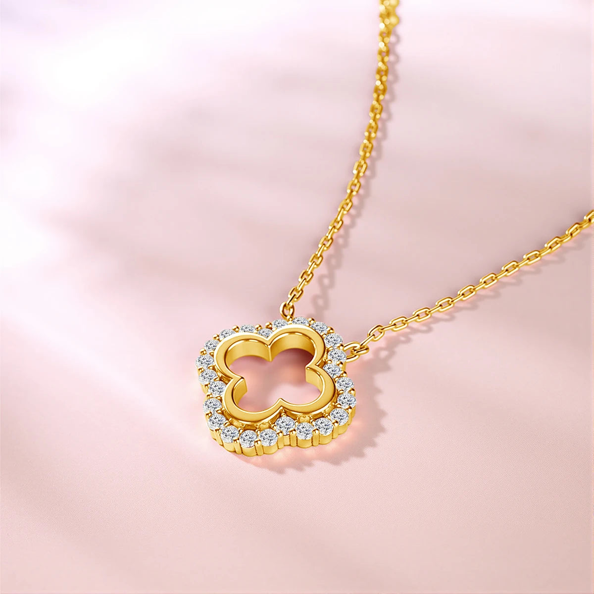 925 Sterling Silver Four Leaf Clover Necklace