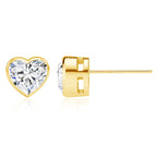14k Gold Moissanite Diamond Heart Earrings