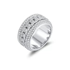 925 Sterling Silver Moissanite Diamond Ring