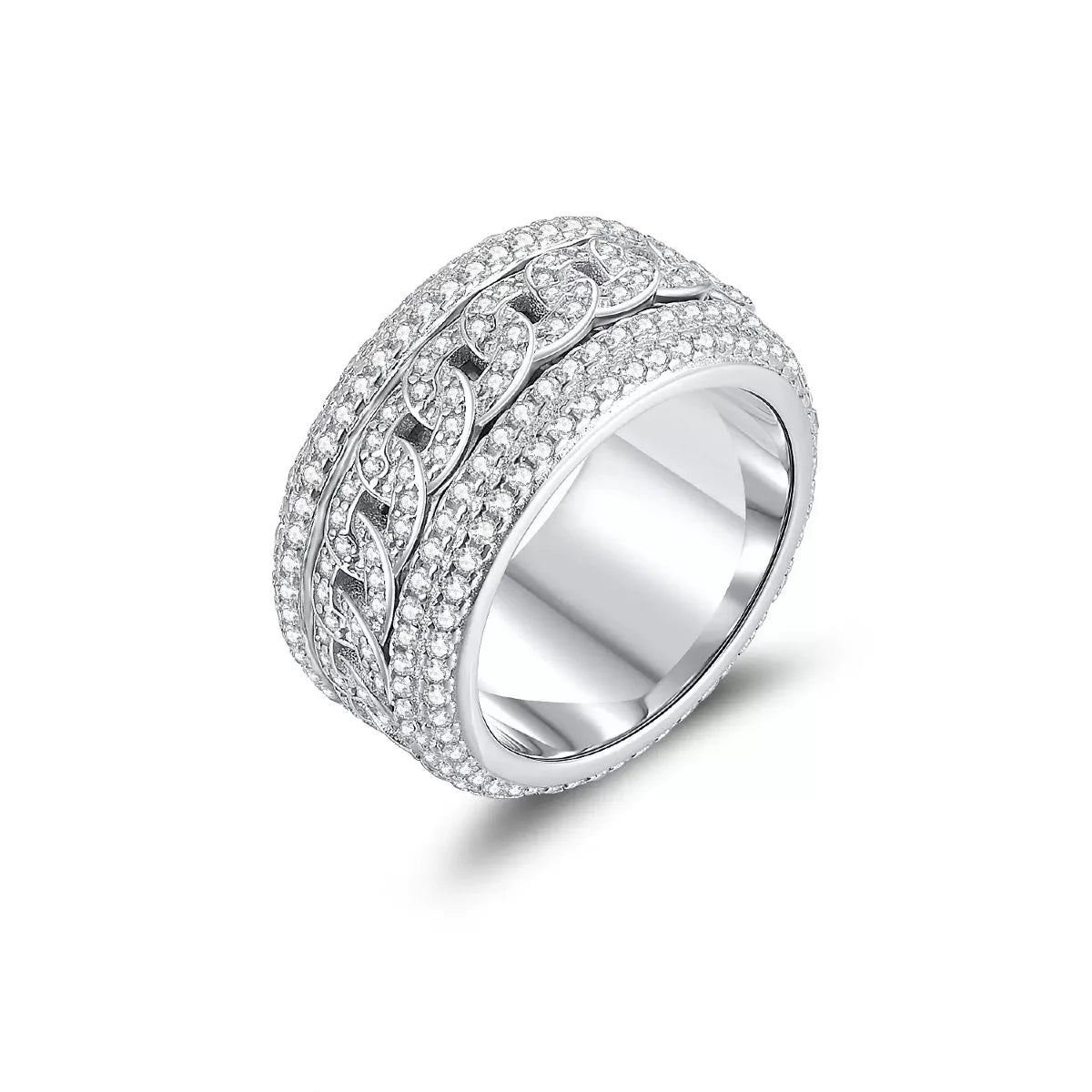 925 Sterling Silver Moissanite Diamond Ring