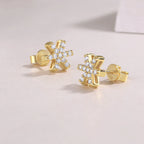 Sterling Silver 925 Moissanite Snowflake Stud Earrings