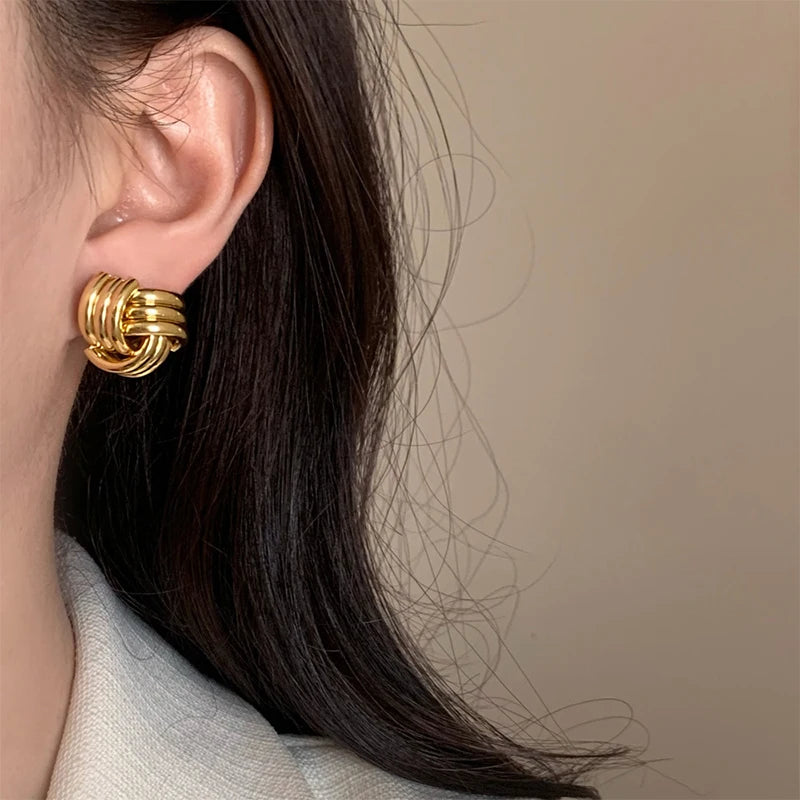 Geometric Metal Post Earrings