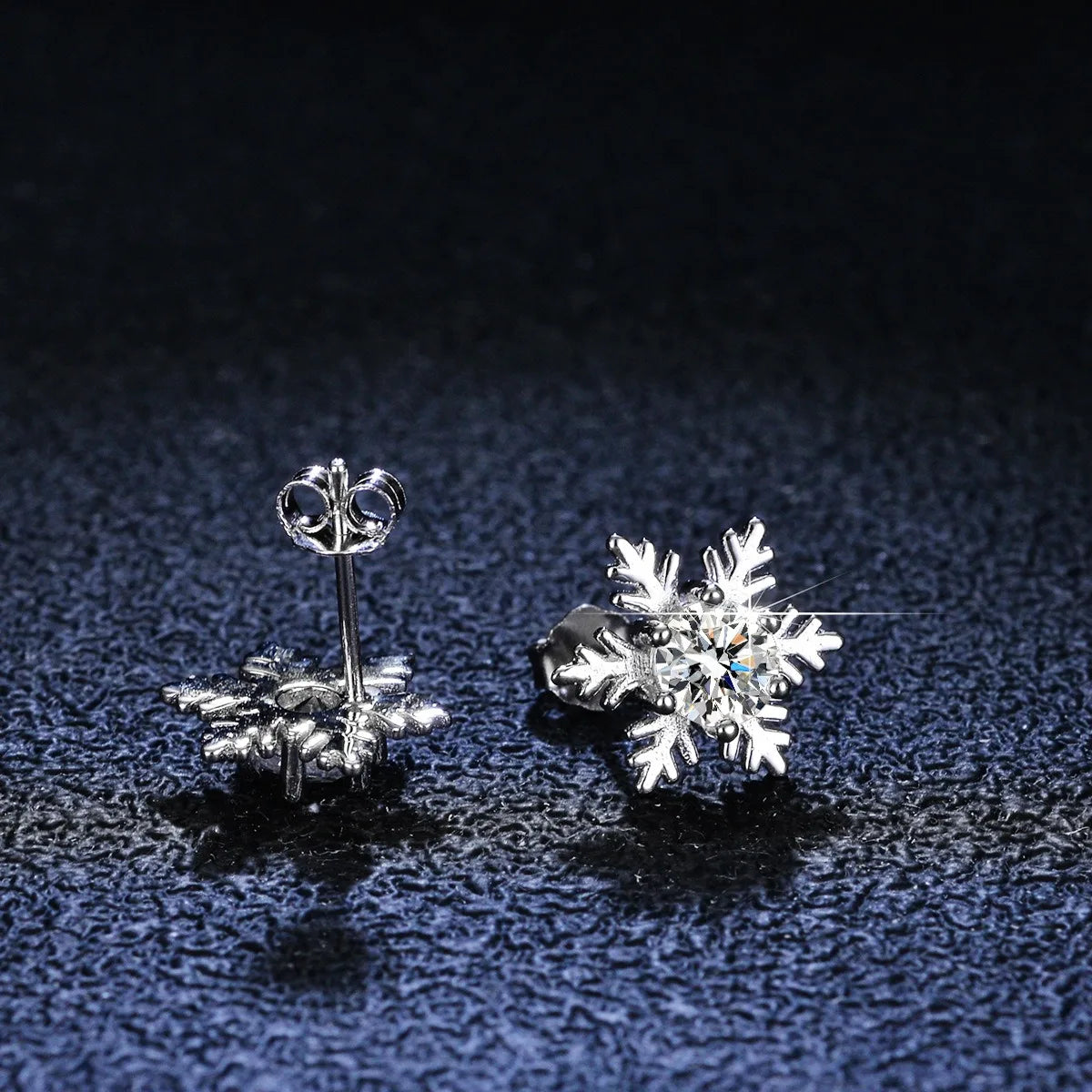 925 Sterling Silver Moissanite Snowflake Earrings