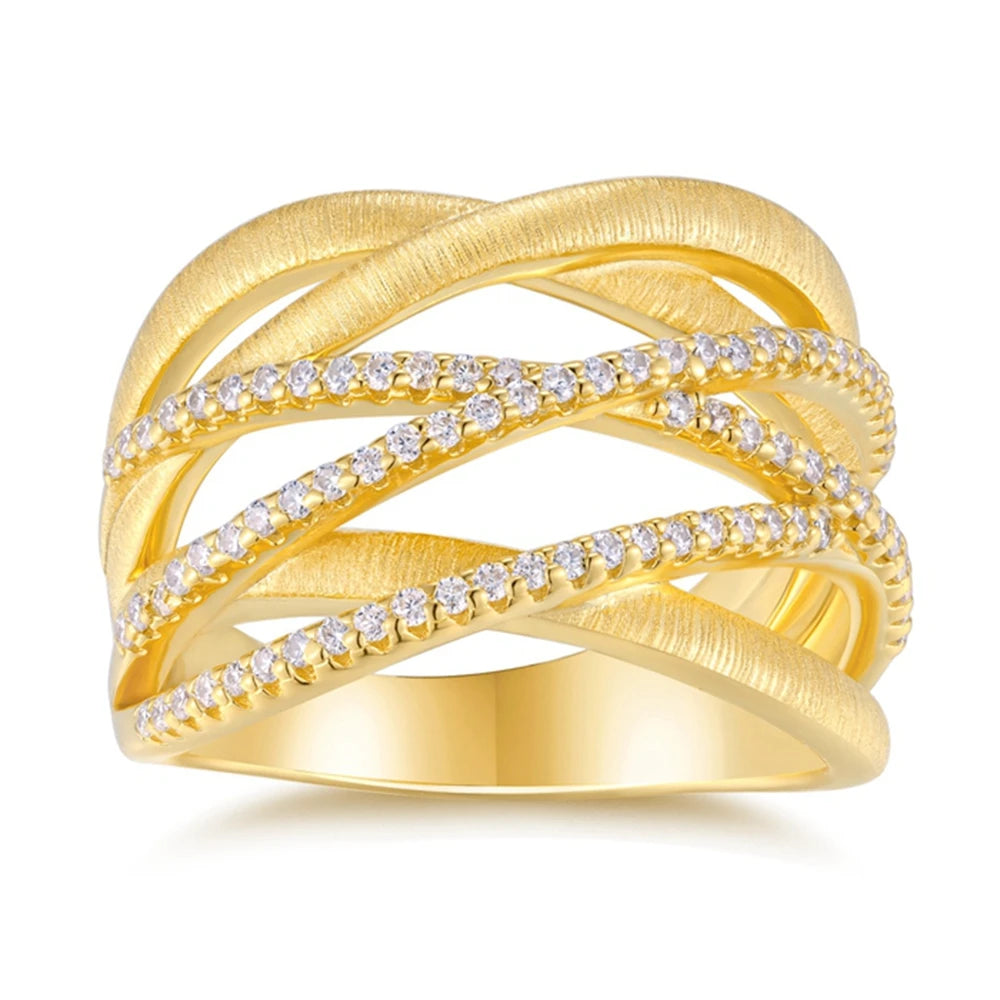 925 Sterling Silver Geometric Moissanite Ring