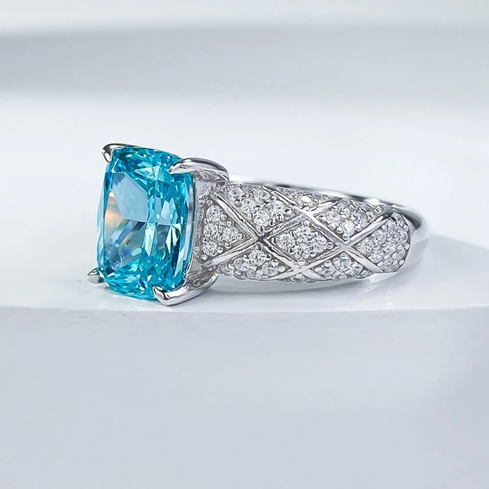 925 Sterling Silver Paraiba Tourmaline Gemstone Ring