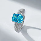 925 Sterling Silver Paraiba Tourmaline Gemstone Ring