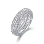 925 Sterling Silver Moissanite Eternity Band Ring