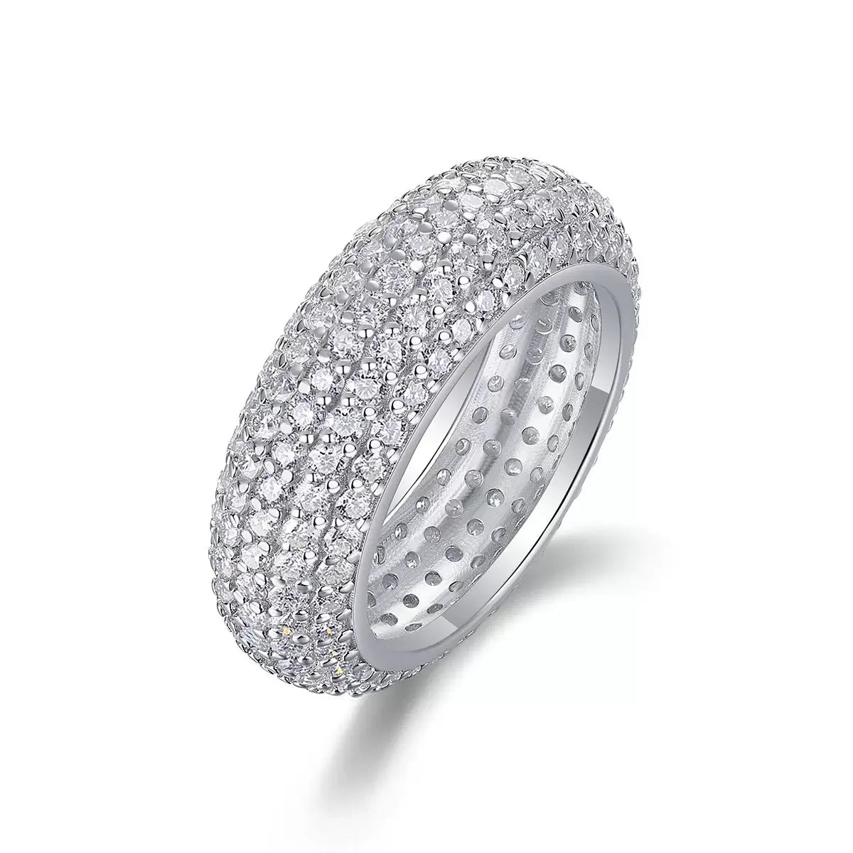 925 Sterling Silver Moissanite Eternity Band Ring