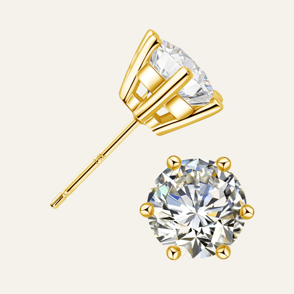 14k Gold Moissanite Earrings