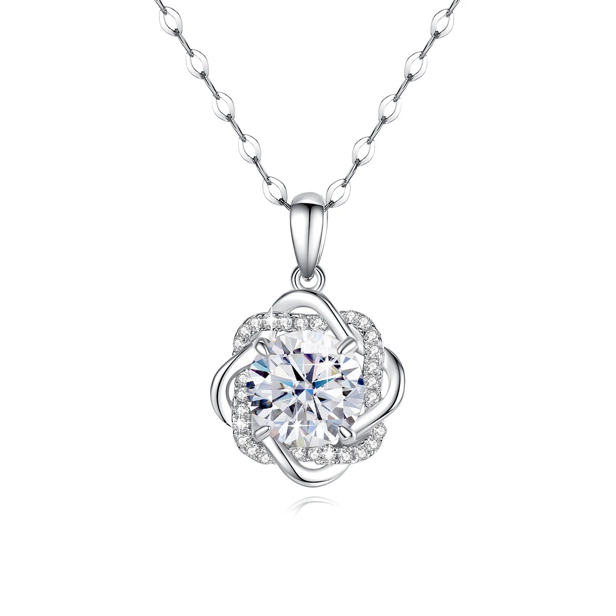 925 Sterling Silver Moissanite Pendant Necklace