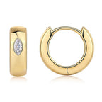 18K Gold Plated 925 Sterling Silver Moissanite Hoop Earrings