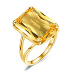 Citrine Crystal  Ring 18k gold plated