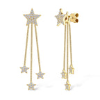 925 Sterling Silver Moissanite Star Drop Earrings