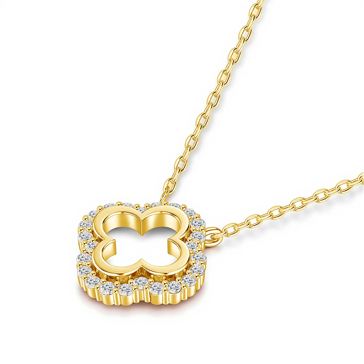 925 Sterling Silver Four Leaf Clover Necklace