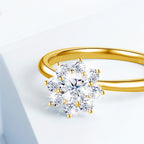 925 Sterling Silver Moissanite Diamond Ring