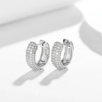 925 Sterling Silver Moissanite Hoop Earrings