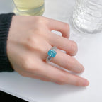 925 Sterling Silver Paraiba Tourmaline Gemstone Ring