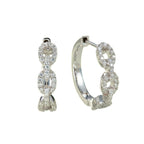 925 Sterling Silver Moissanite Diamonds Gems Hoop Earrings