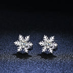 18K  plated Gold Moissanite Snowflakes Earrings