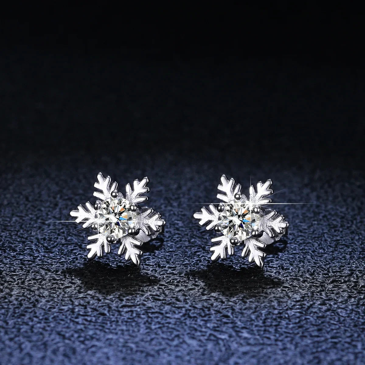 18K  plated Gold Moissanite Snowflakes Earrings