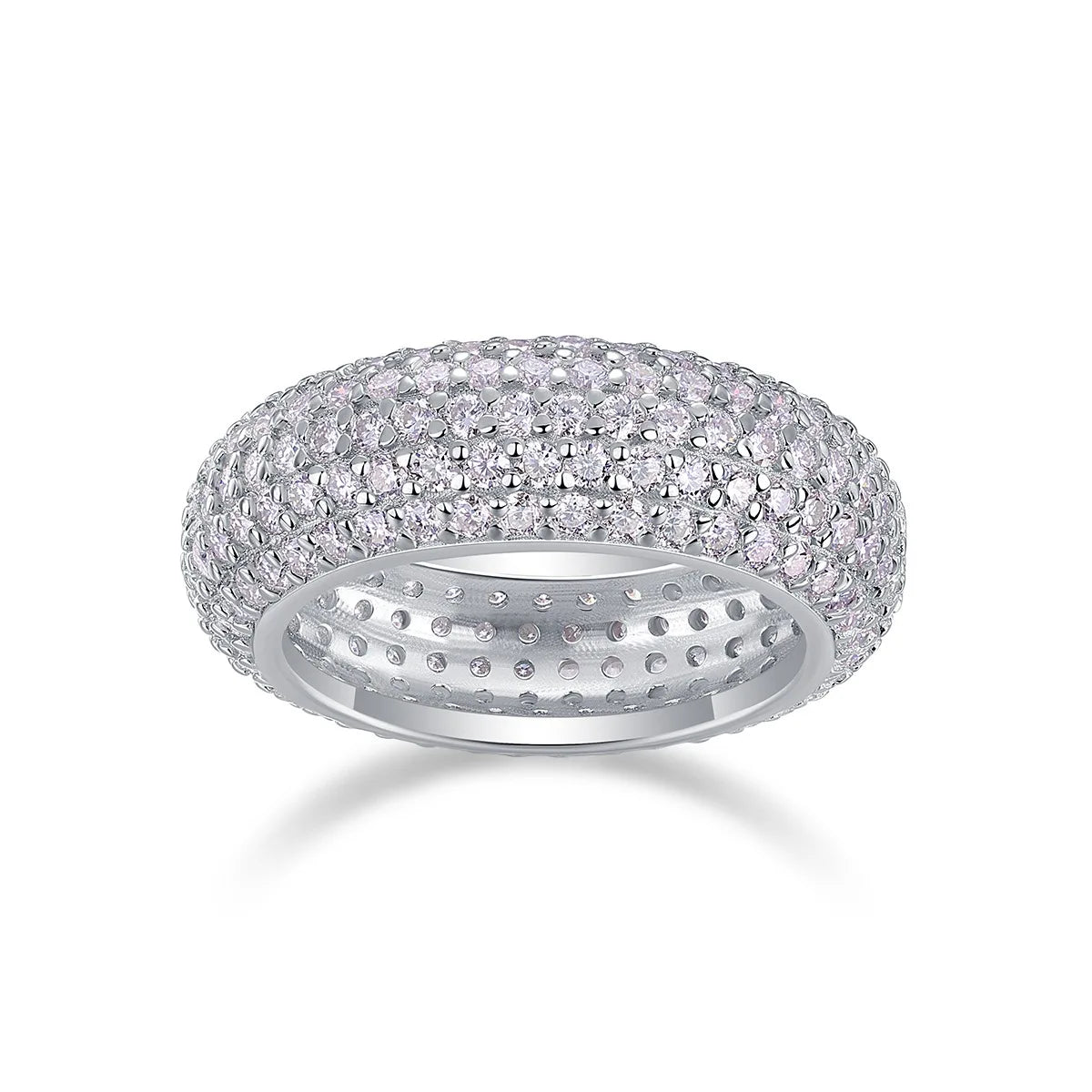925 Sterling Silver Moissanite Eternity Band Ring