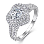 925 Sterling Silver Heart Cut Moissanite Ring