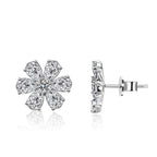 White Gold Plated Sapphire Stud Earrings