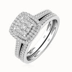 2PCS 925 Sterling Silver Moissanite Ring Set