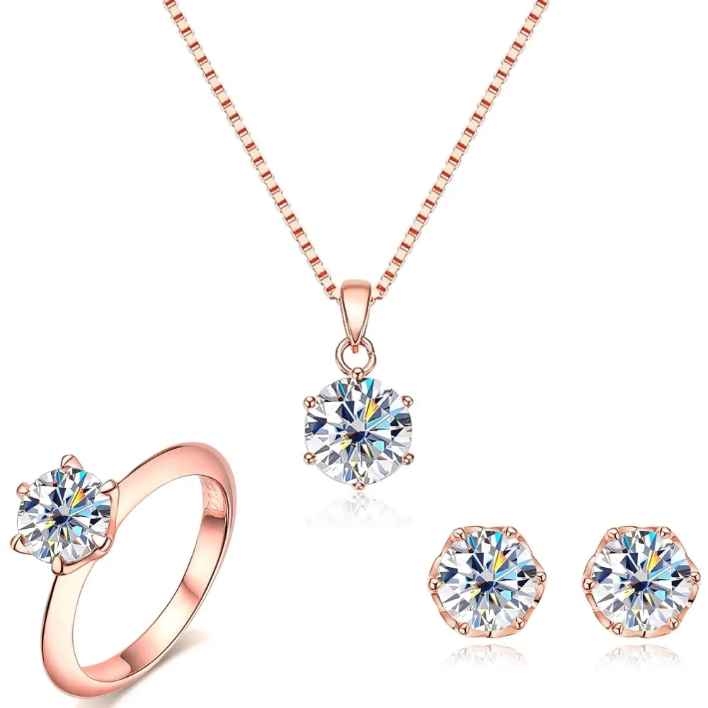 925 Sterling Silver Moissanite Jewelry Set