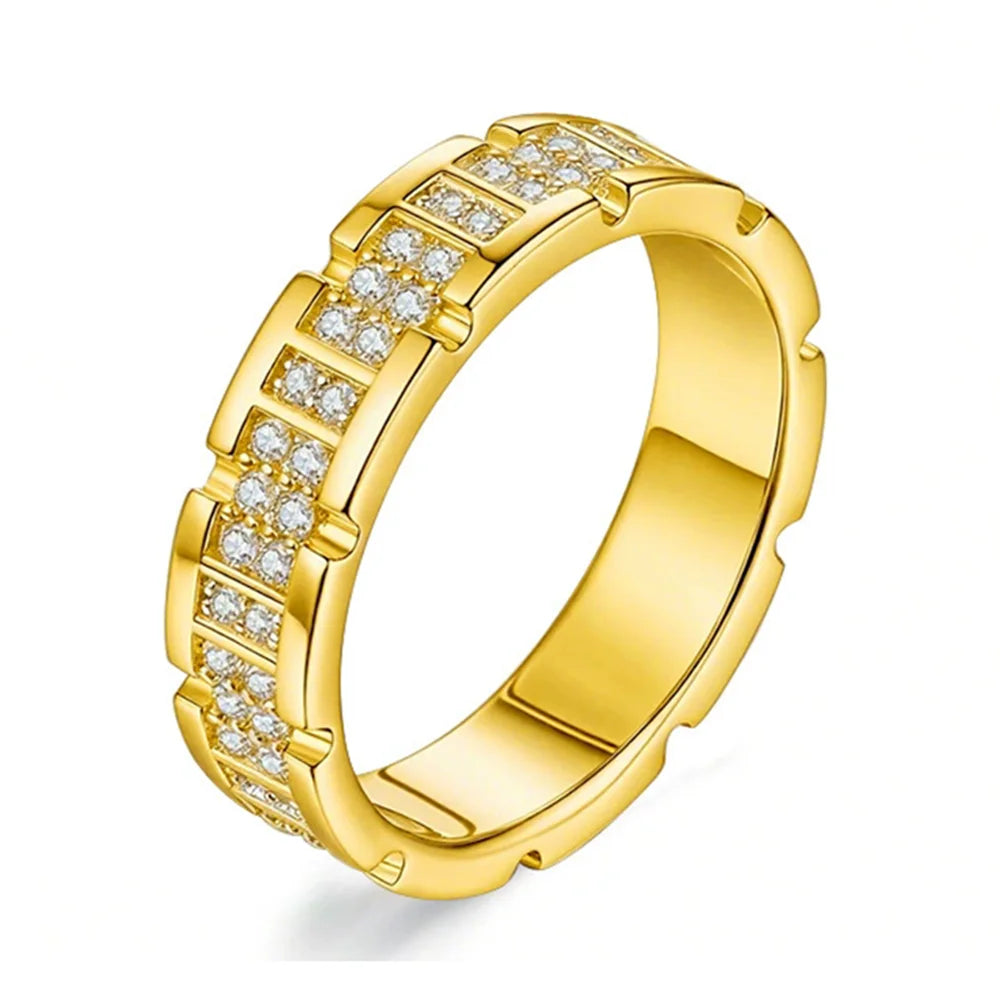 925 Sterling Silver Moissanite Row Ring